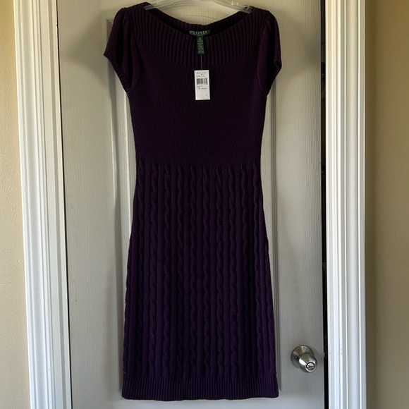 Ralph Lauren Dresses & Skirts - Ralph Lauren Purple Sweater Knit Dress NWT